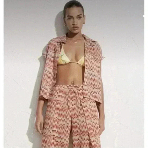 Faithful The Brand Manu Shirt Vandella Print Dusk Short Sleeve Swim Coverup 6 - Picture 2 of 7